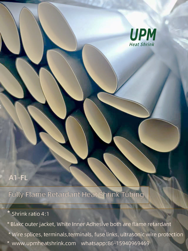 Black outer jacket, White Inner Adhesive -40~135 ℃ Dual Wall heat shrink tubing, specially designed for EV or ultasonic application