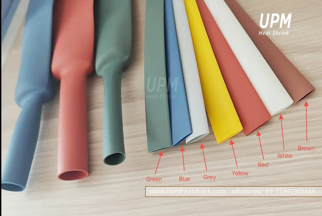 Clear,Black,Grey,Red,Green,Brown,Yellow,Blue Colorful Halogen Free heat shrink tubing, General insulation protection bundling identification connection for your wire and cable management.