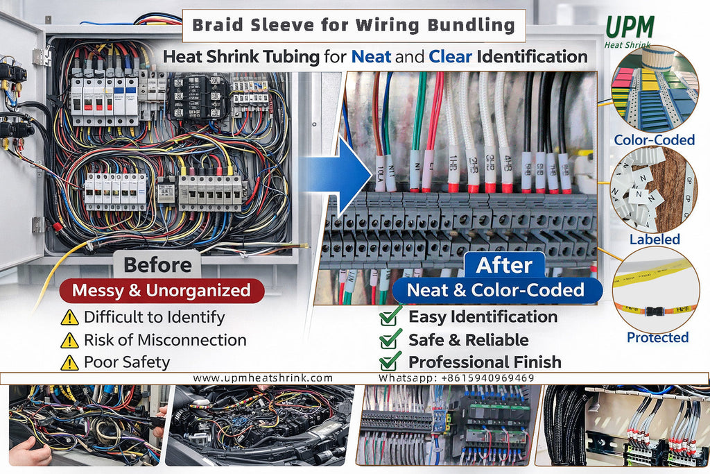 UPM Heat Shrink and Braid Sleeve 📌 Unify Protection, Manage Chaos 🎖️ Uplift Performance, Maintain Order 💯 Bundle. Protect. Perfect.” #heatshrink #wires #braidsleeve #bundling #protective