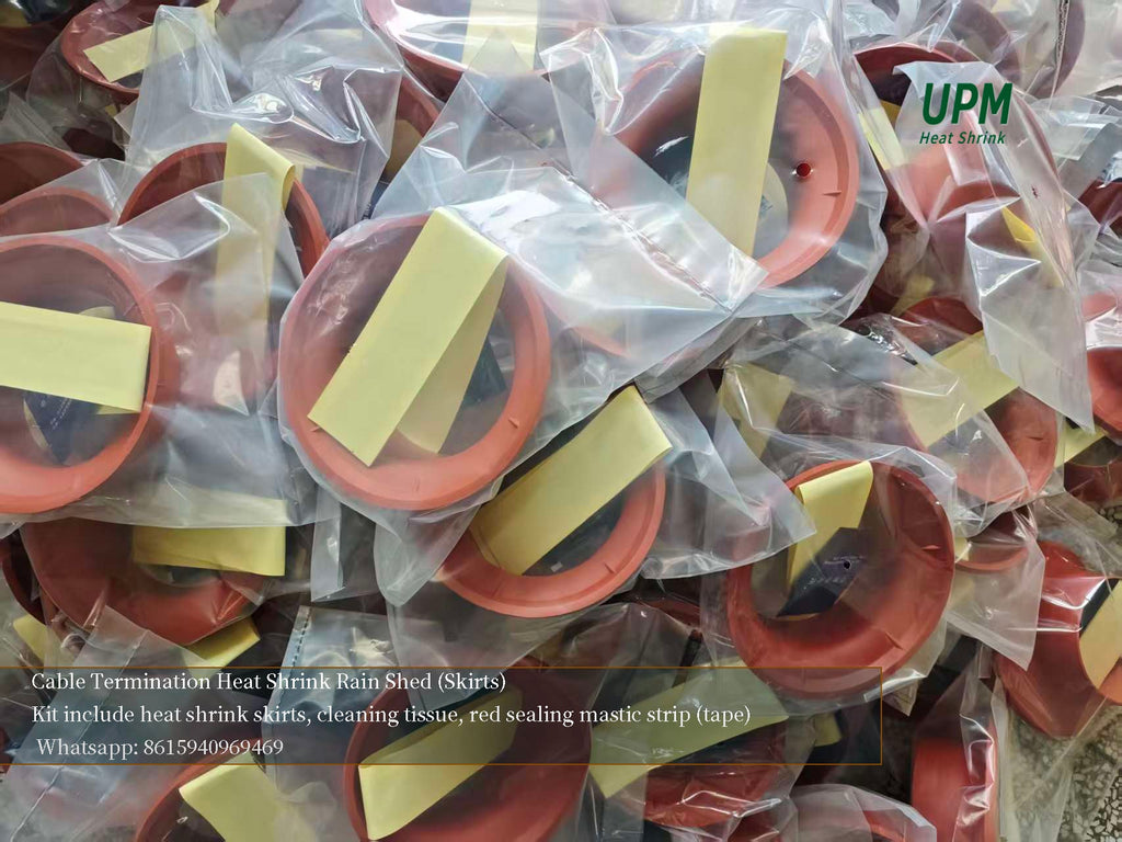 Cross-linked polyolefin non-tracking Heat Shrink Rain Shed(Skirts) for cable termination protection