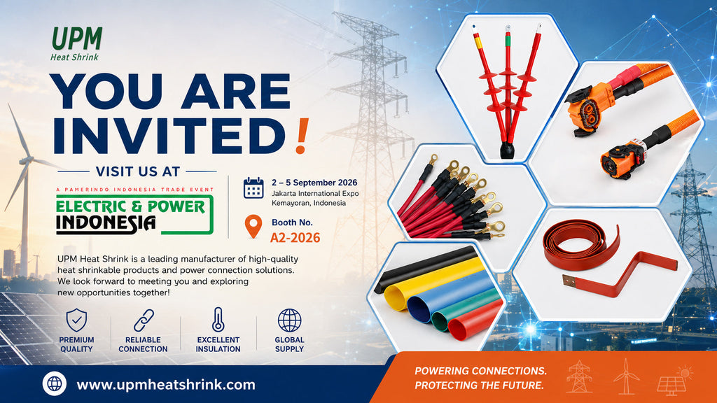 Join UPM Heat Shrink at Electric & Power Indonesia 2026 – Booth 2026. Discover advanced heat shrink solutions for power, EV, and industrial applications.