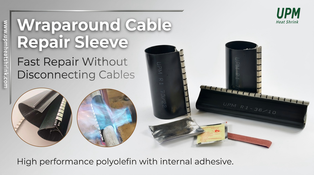 Wraparound emergency repair sleeve for cable protection