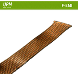 F-EMI shielding braid sleeve is made of polyester filament and tin-plated copper wire, offering electromagnetic signal shielding capabilities.
