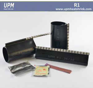 R1 Medium wall Wraparound  Heat Shrink Cable Repair Sleeve rubber shrink wrap with metal zipper for emergency repair of damaged cable in irregular sizes and shapes